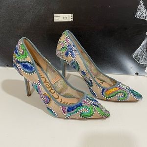 Sam Edelman embroidered heels